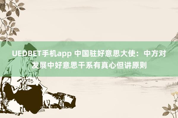 UEDBET手机app 中国驻好意思大使：中方对发展中好意思干系有真心但讲原则