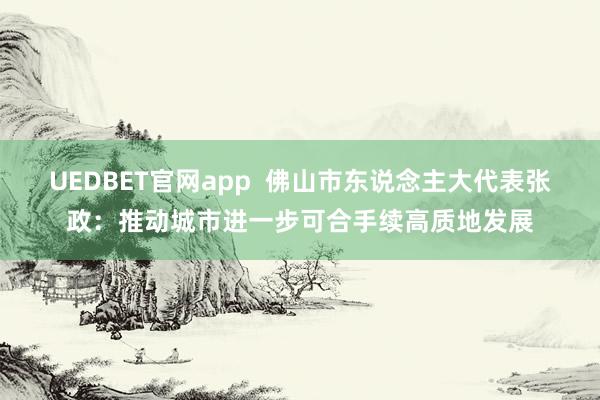 UEDBET官网app 佛山市东说念主大代表张政:推动城市进一步可合手续高质地发展