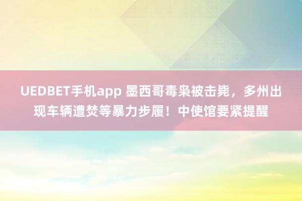 UEDBET手机app 墨西哥毒枭被击毙，多州出现车辆遭焚等暴力步履！中使馆要紧提醒
