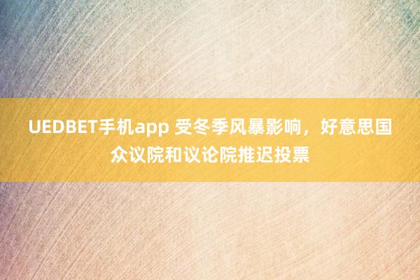 UEDBET手机app 受冬季风暴影响，好意思国众议院和议论院推迟投票
