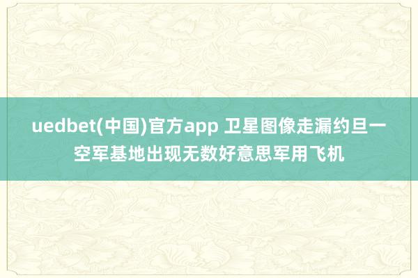 uedbet(中国)官方app 卫星图像走漏约旦一空军基地出现无数好意思军用飞机