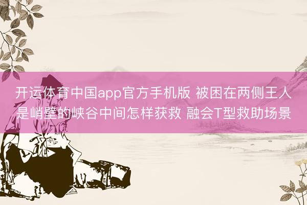 开运体育中国app官方手机版 被困在两侧王人是峭壁的峡谷中间怎样获救 融会T型救助场景