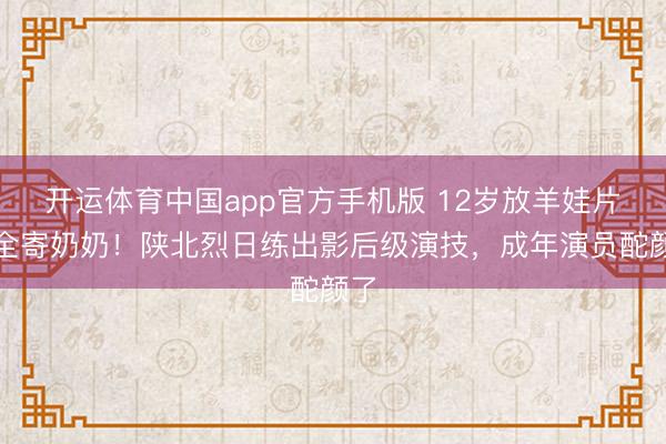 开运体育中国app官方手机版 12岁放羊娃片酬全寄奶奶！陕北烈日练出影后级演技，成年演员酡颜了